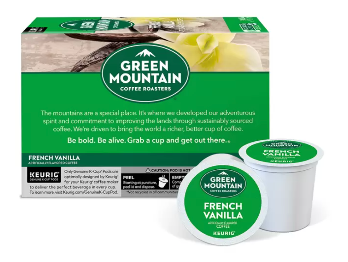 Keurig, Green Mountain Coffee Roasters French Vanilla, 72 Cápsulas K-Cup - KOZ