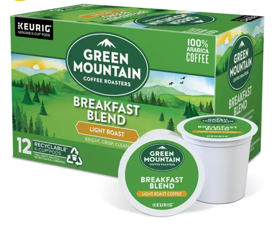 Keurig, Green Mountain Coffee Roasters Breakfast Blend, 72 cápsulas K-Cup - .