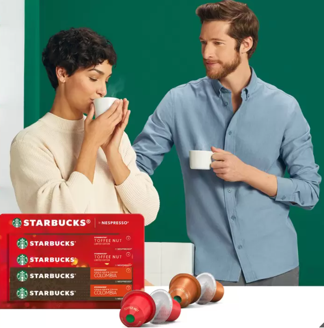 Starbucks Cápsulas Nespresso, Toffee Nut y Colombia - .