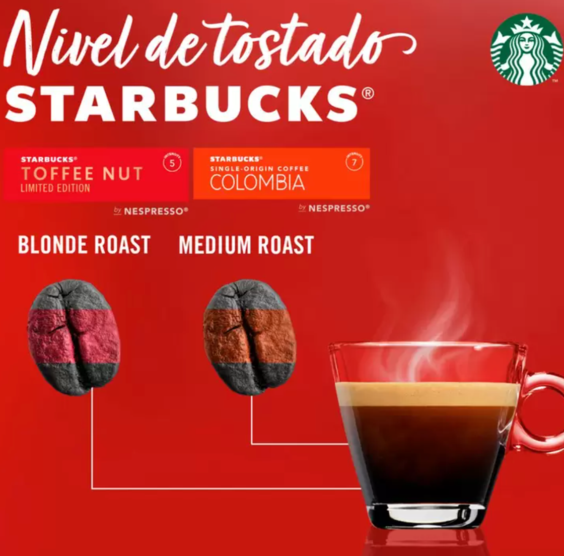 Starbucks Cápsulas Nespresso, Toffee Nut y Colombia - KOZ