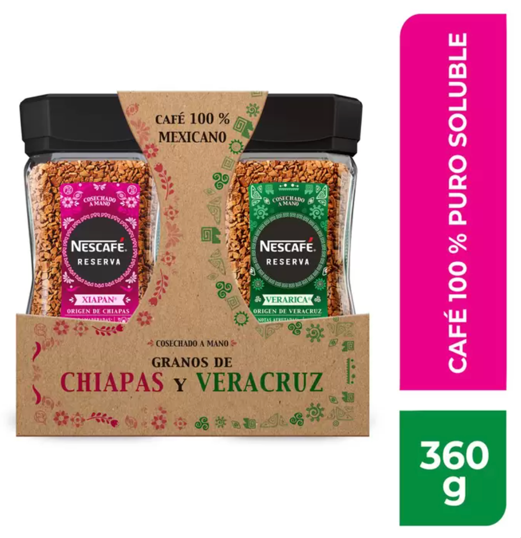 Nescafé Café Soluble Reserva Mexicana 2 pzas de 180grs - .