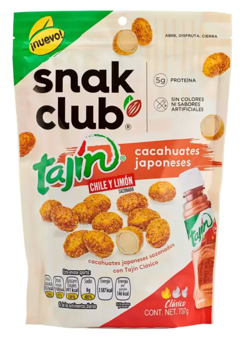 Snak Club Cacahuates Japoneses con Tajín 737 grs - KOZ