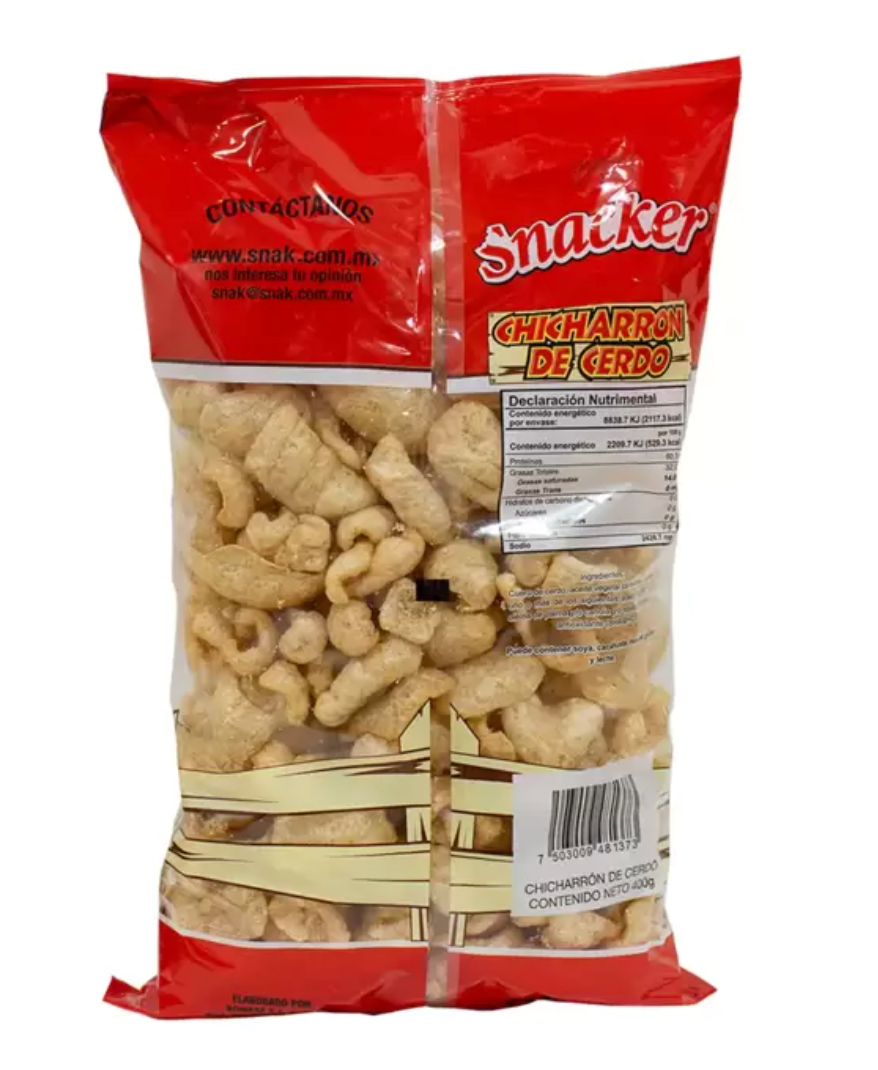 Snacker Chicharrón de Cerdo 400 grs - .