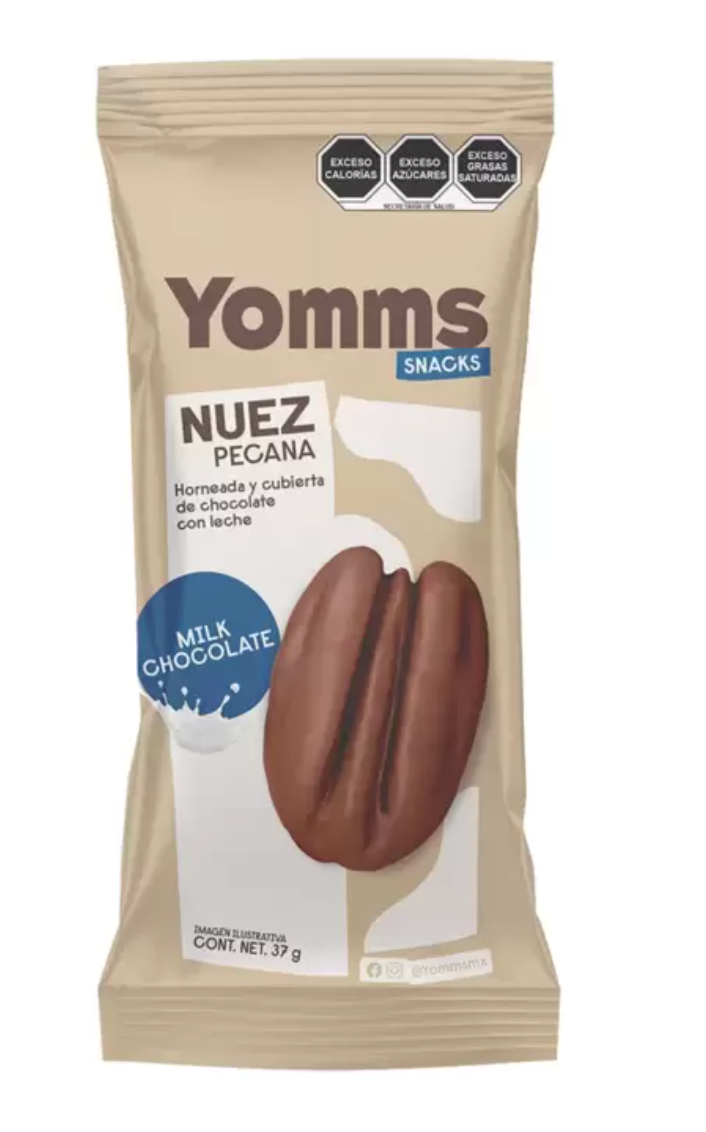 Yomms Snacks de Nuez Pecana con Chocolate 16 pzas de 37 grs - KOZ