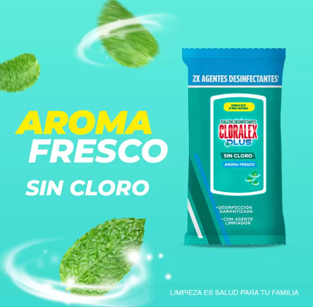 Cloralex Toallitas Desinfectantes sin Cloro 252 piezas - .
