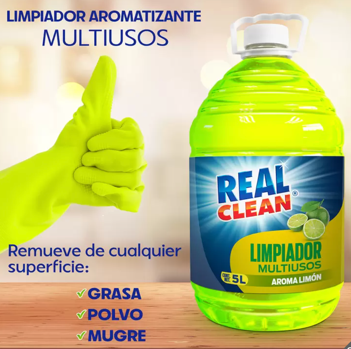 Real Clean Limpiador Multiusos Aroma Limón 5 L - .