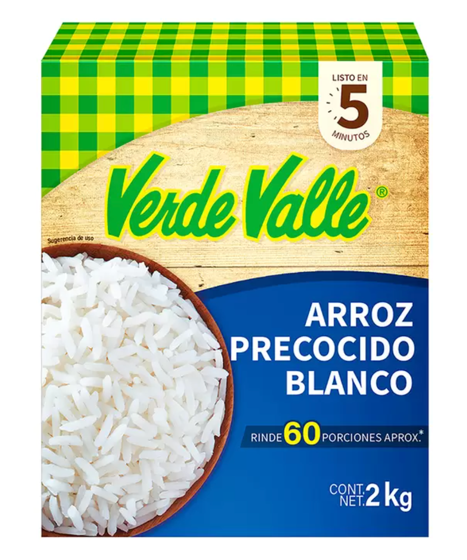 Verde Valle Arroz Precocido Blanco 2 Kg - KOZ