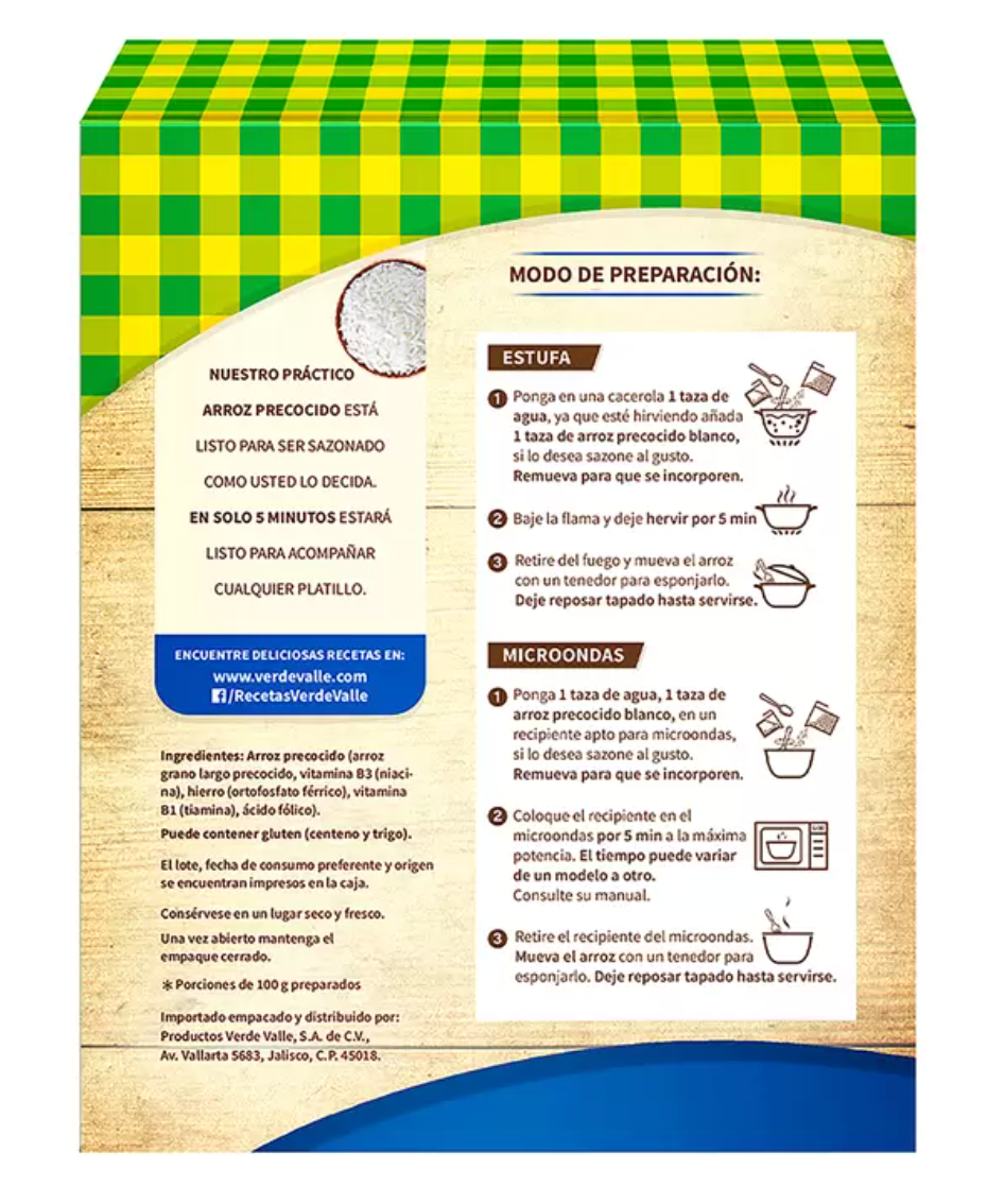Verde Valle Arroz Precocido Blanco 2 Kg - KOZ