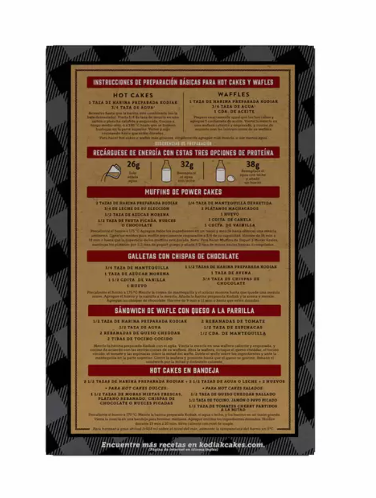 Kodiak Cakes Harina para Hot Cakes con Proteína 2.04 Kg - .