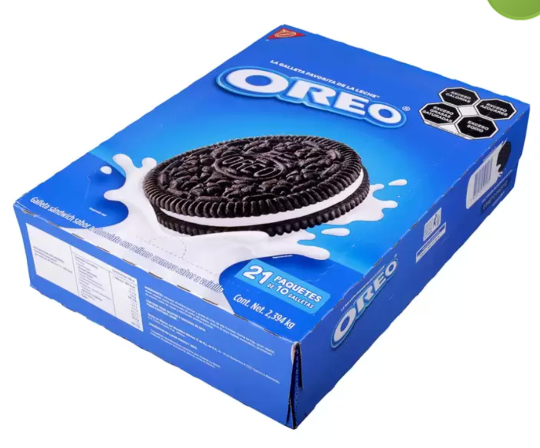 Oreo Galletas Sabor Chocolate con Relleno Sabor Vainilla 21 pzas de 114 grs - .