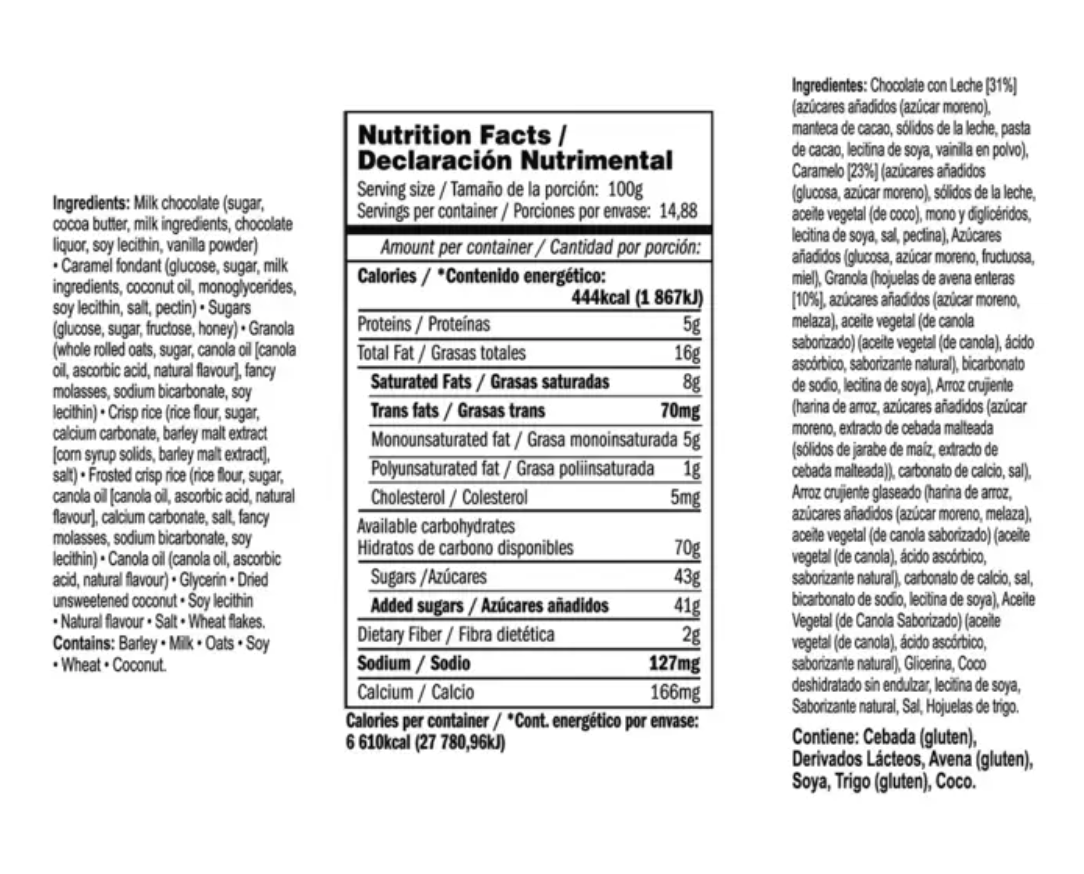 Kirkland Signature Dipped & Chewy Barras de Granola con Caramelo 48 piezas de 31 grs - .