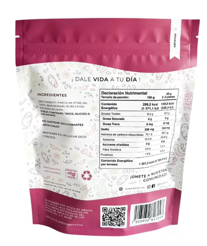 Baitz Dátiles Enchilados 455 grs - .