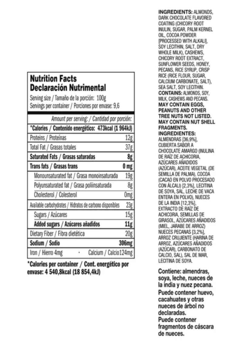 Kirkland Signature Barras de Nueces con Cacao y Sal de Mar 24 piezas de 40 grs - .