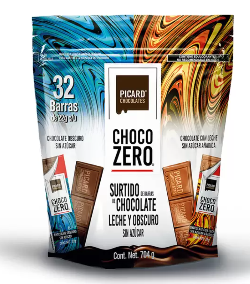 Picard Chocozero Surtido de Barras de Chocolate sin Azúcar 32 pzas de 22 grs - KOZ