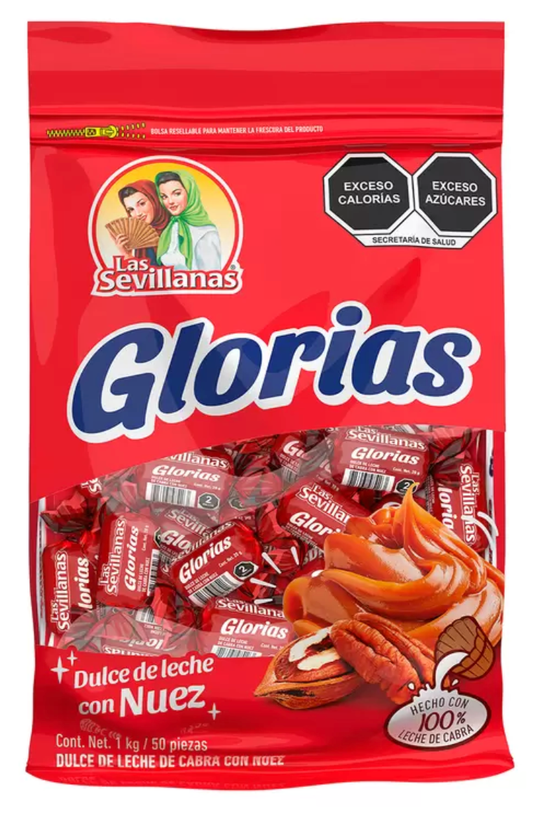 Las Sevillanas Glorias con Nuez 50 pzas de 20 grs - .