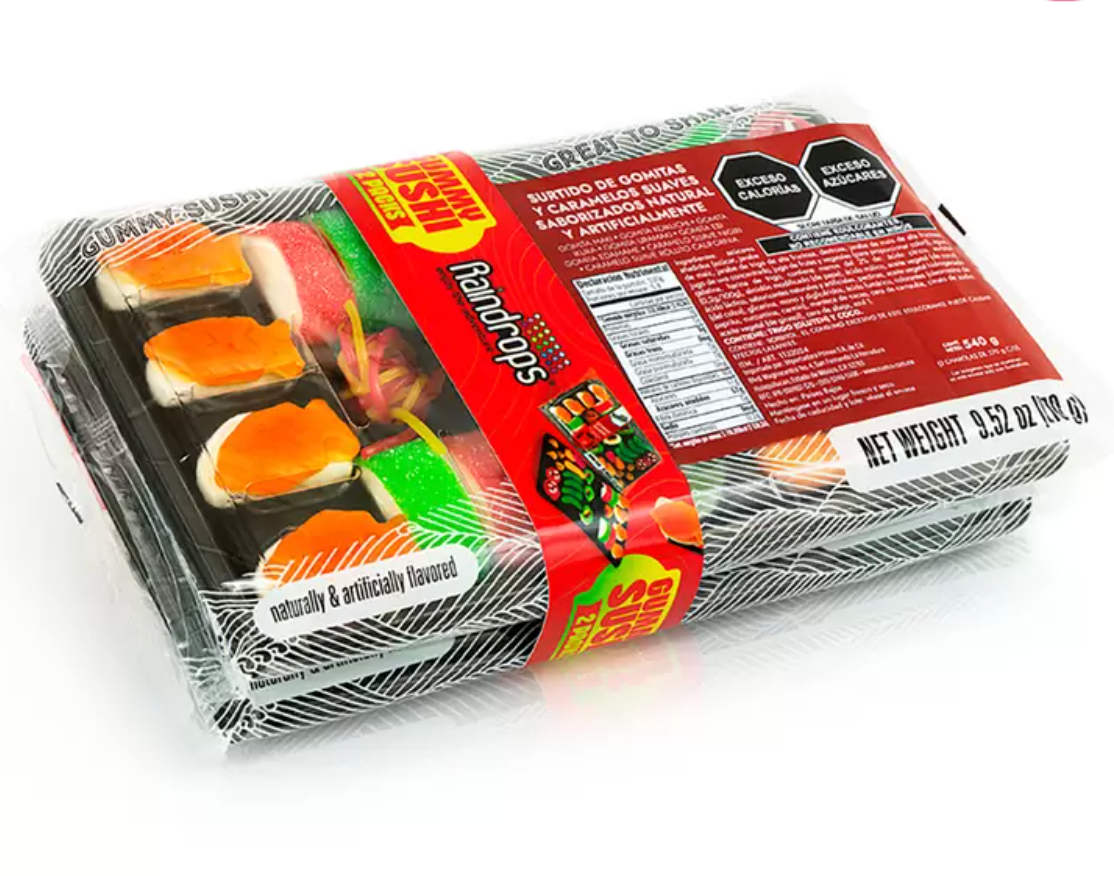 Raindrops Surtido de Gomitas y Caramelos en forma de Sushi 270 grs - .