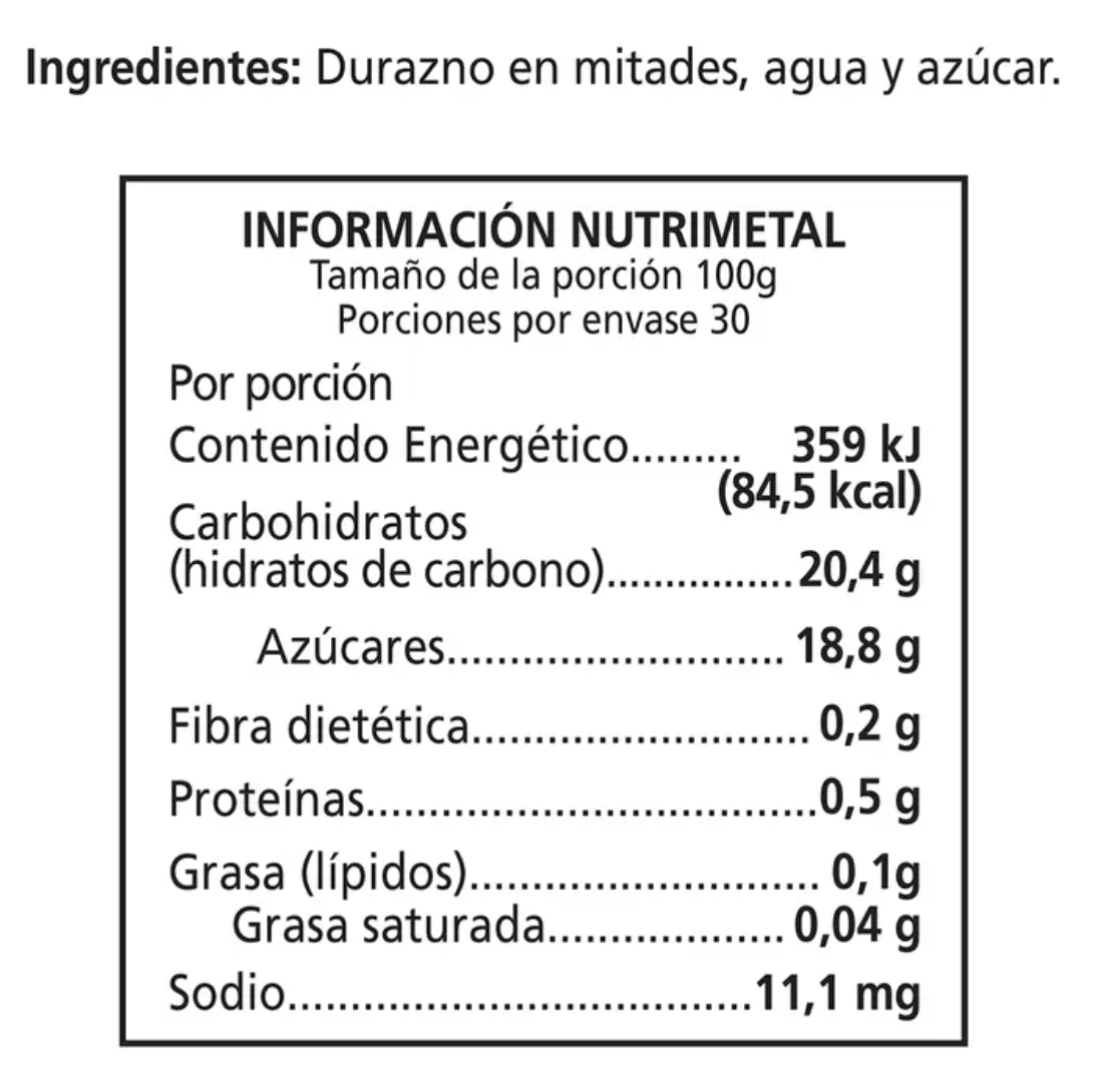 San Lazaro Mitades de Durazno en Almíbar 3 piezas de 480 grs - KOZ