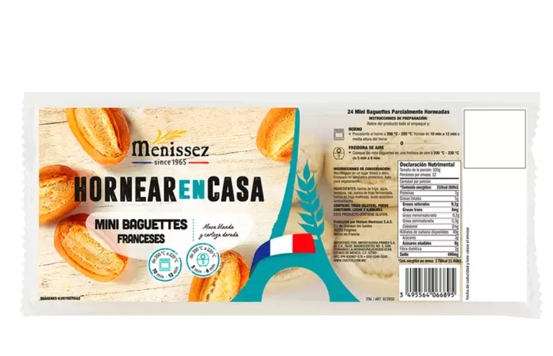 Menissez Mini Baguettes Franceses 24 piezas - .