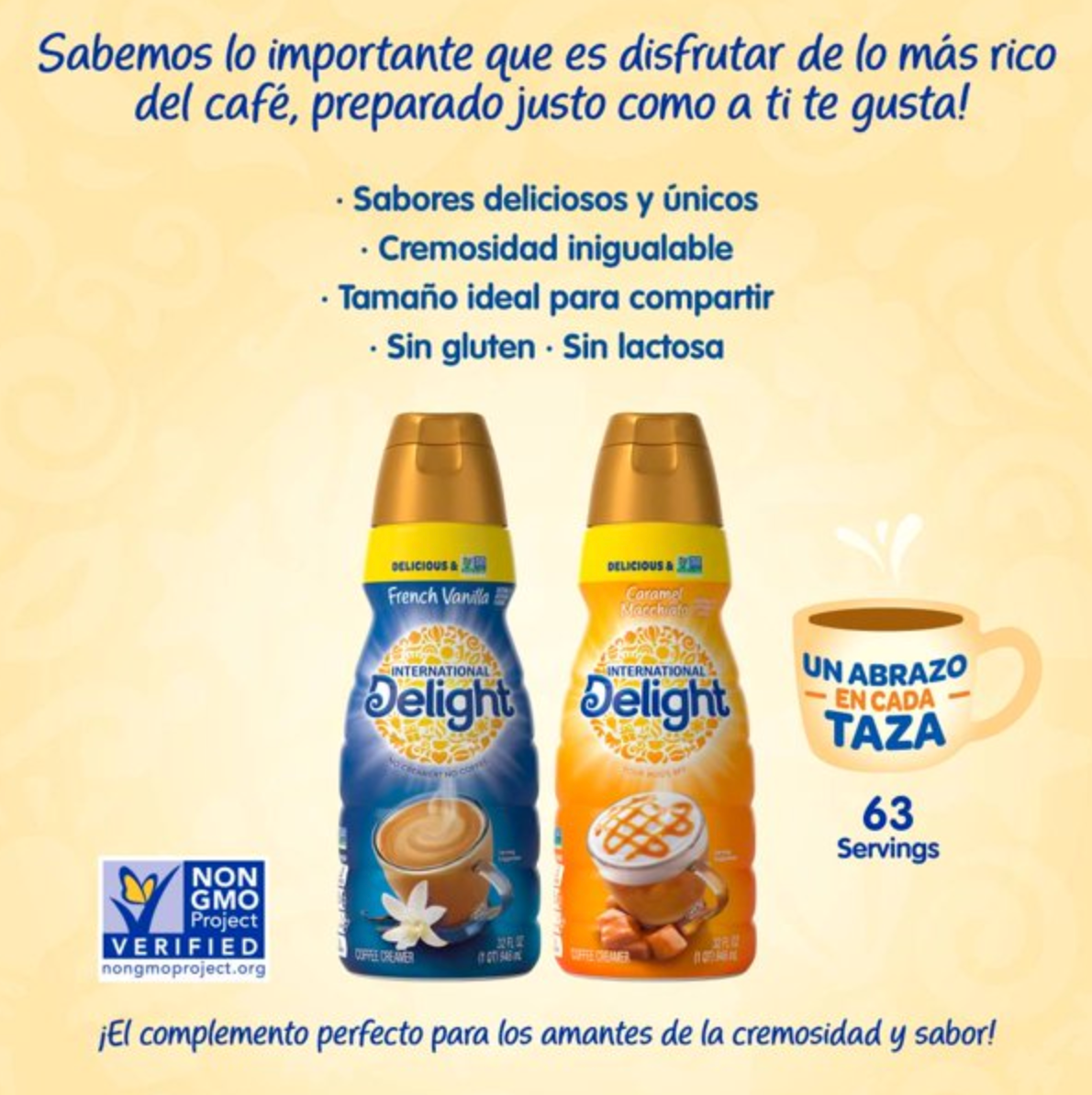 Sustituto de Crema Delight Sabor Caramel Macchiato 946 ml -.