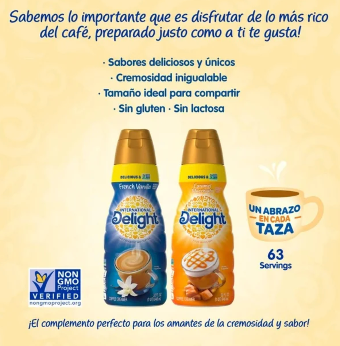 Sustituto de crema Delight Sabor Vainilla 946 ml - .