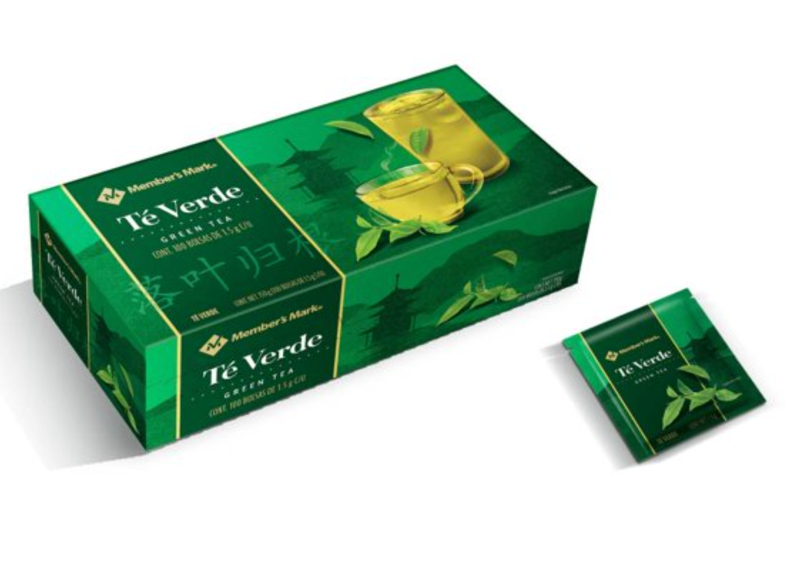 Té Member's Mark Verde 100 sobres de 1.5 g c/u -.