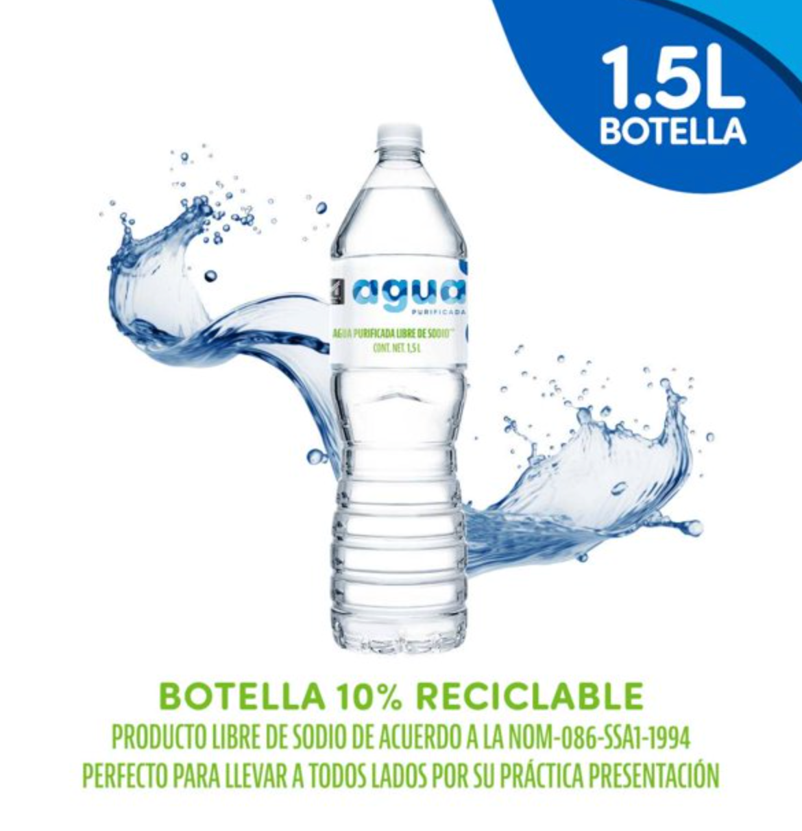Agua Purificada Members Mark 12 pzas de 1.5 l c/u - .