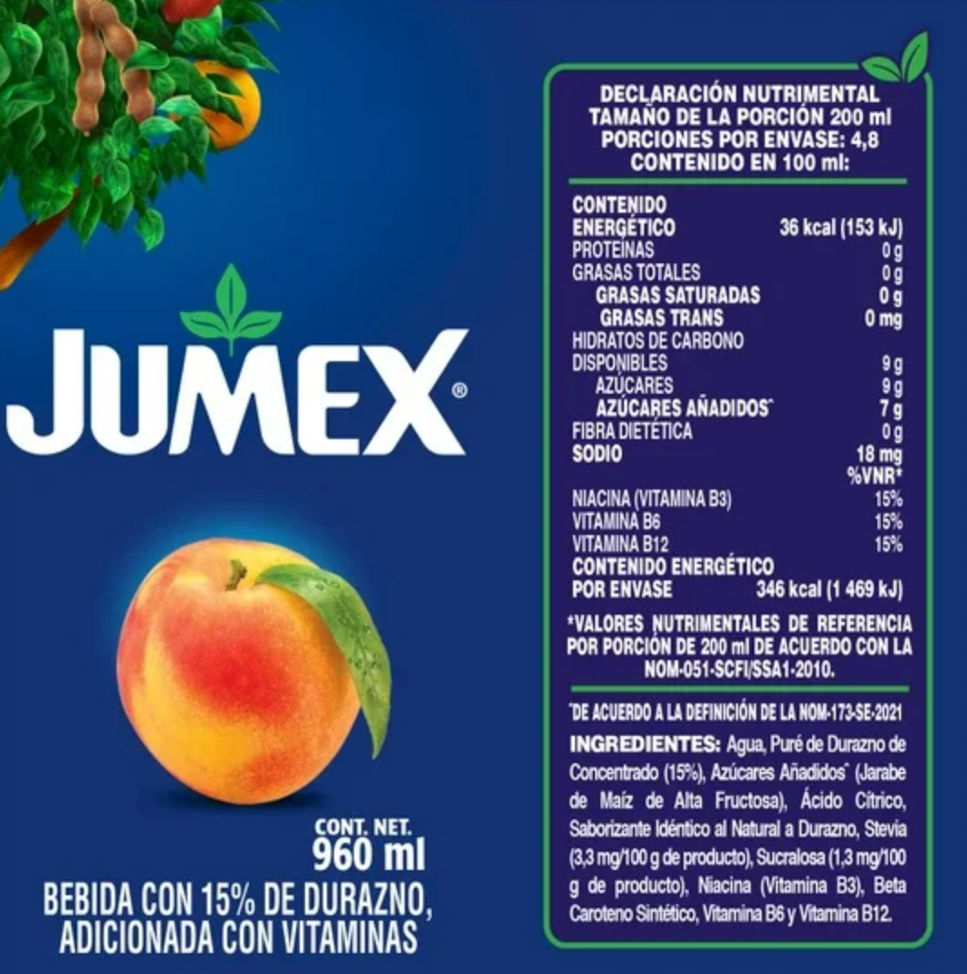 Bebida JUMEX con Durazno 960 ml