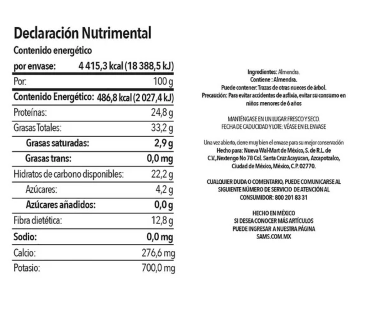 Almendras Member's Mark Naturales 907 g -.