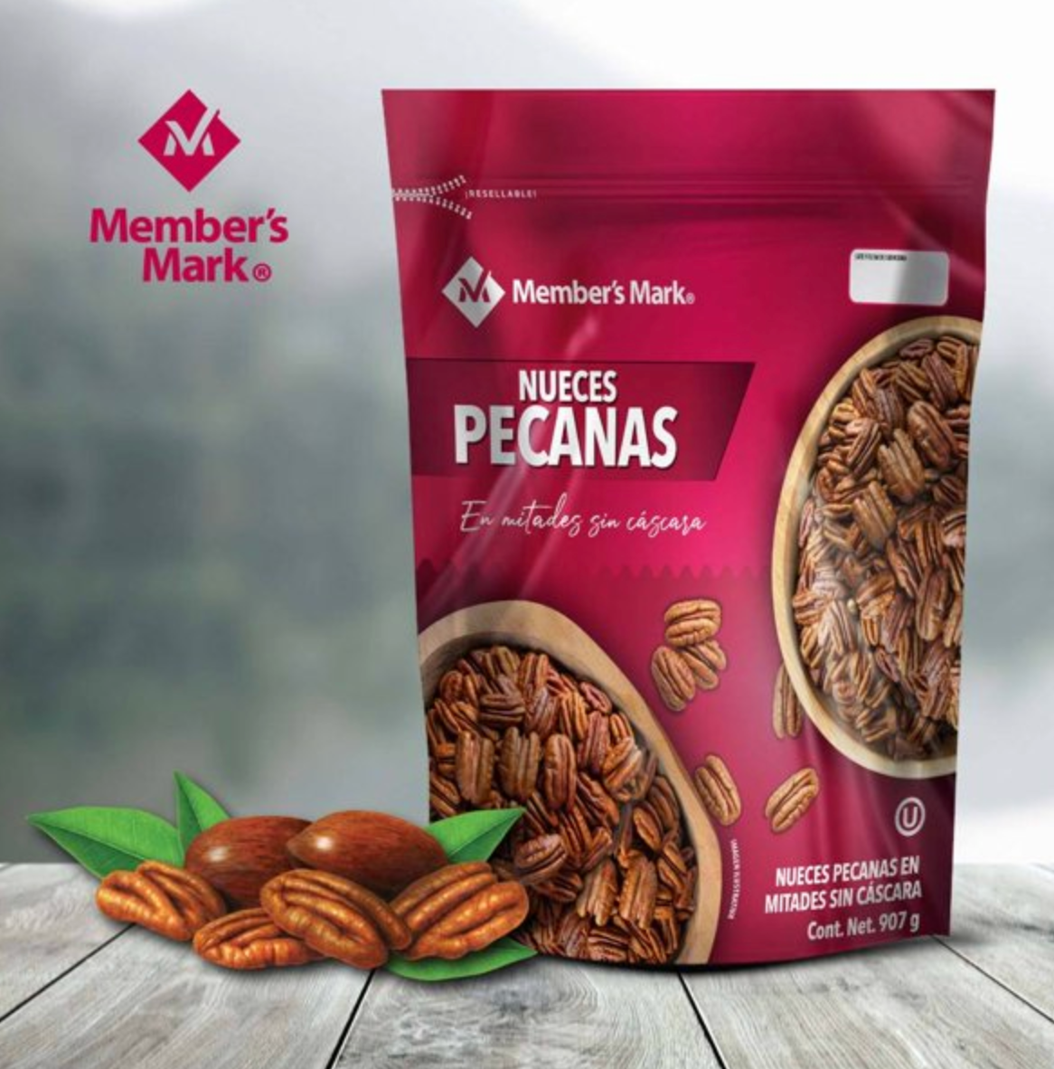 Nuez Pecana Member's Mark en Mitades 907 g -.