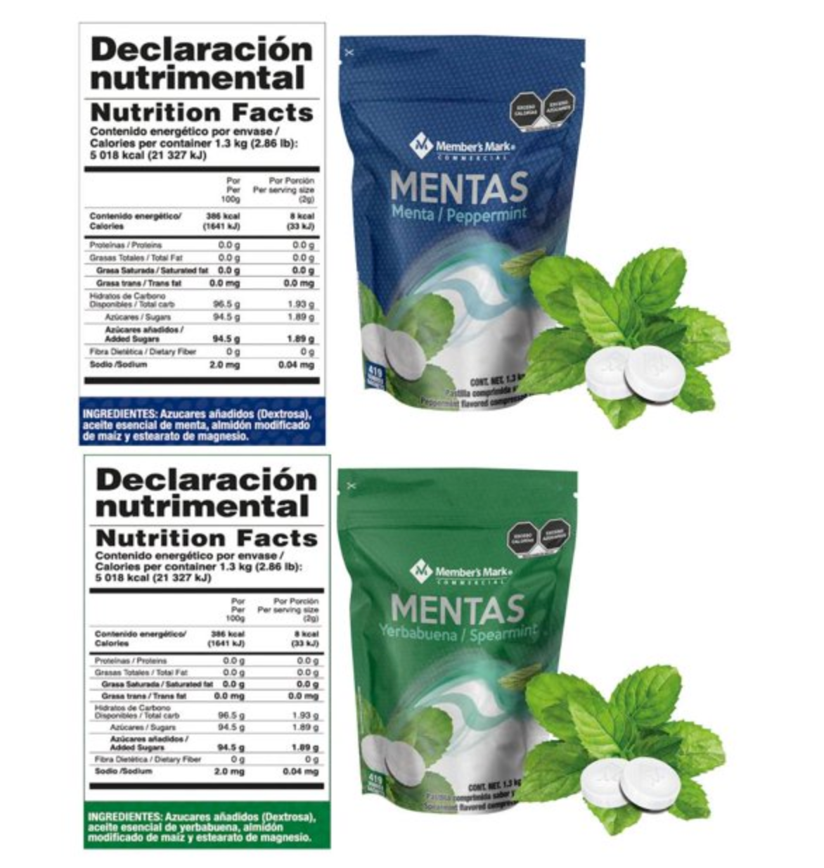 Pastillas Member's Mark Menta o Yerbabuena 1.3 kg -.