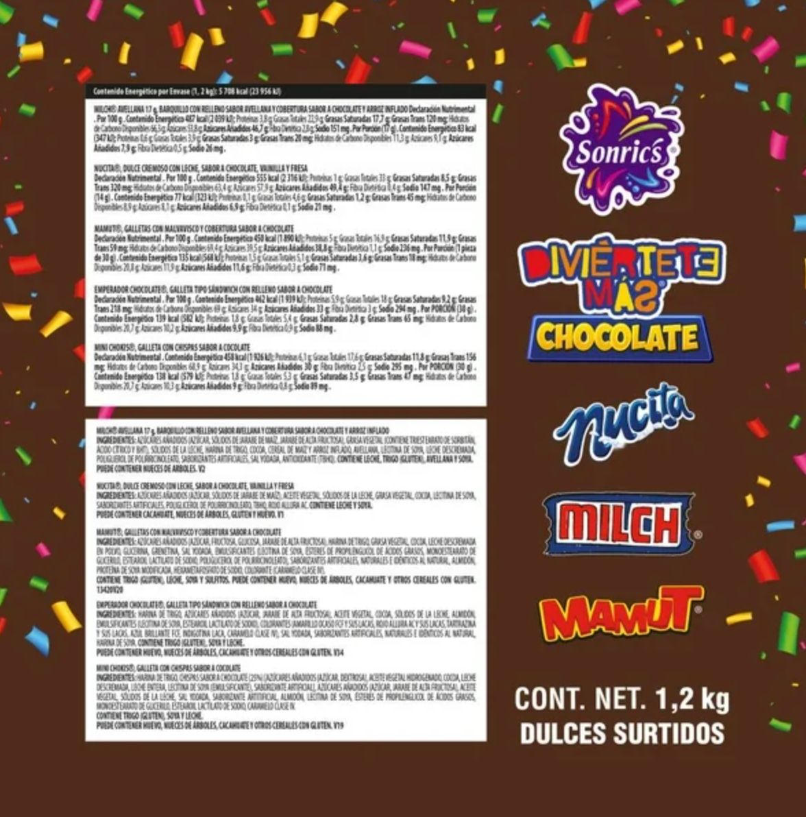 Dulces Surtido Sonric's Diviértete Más Chocolate 1,2 kg -.