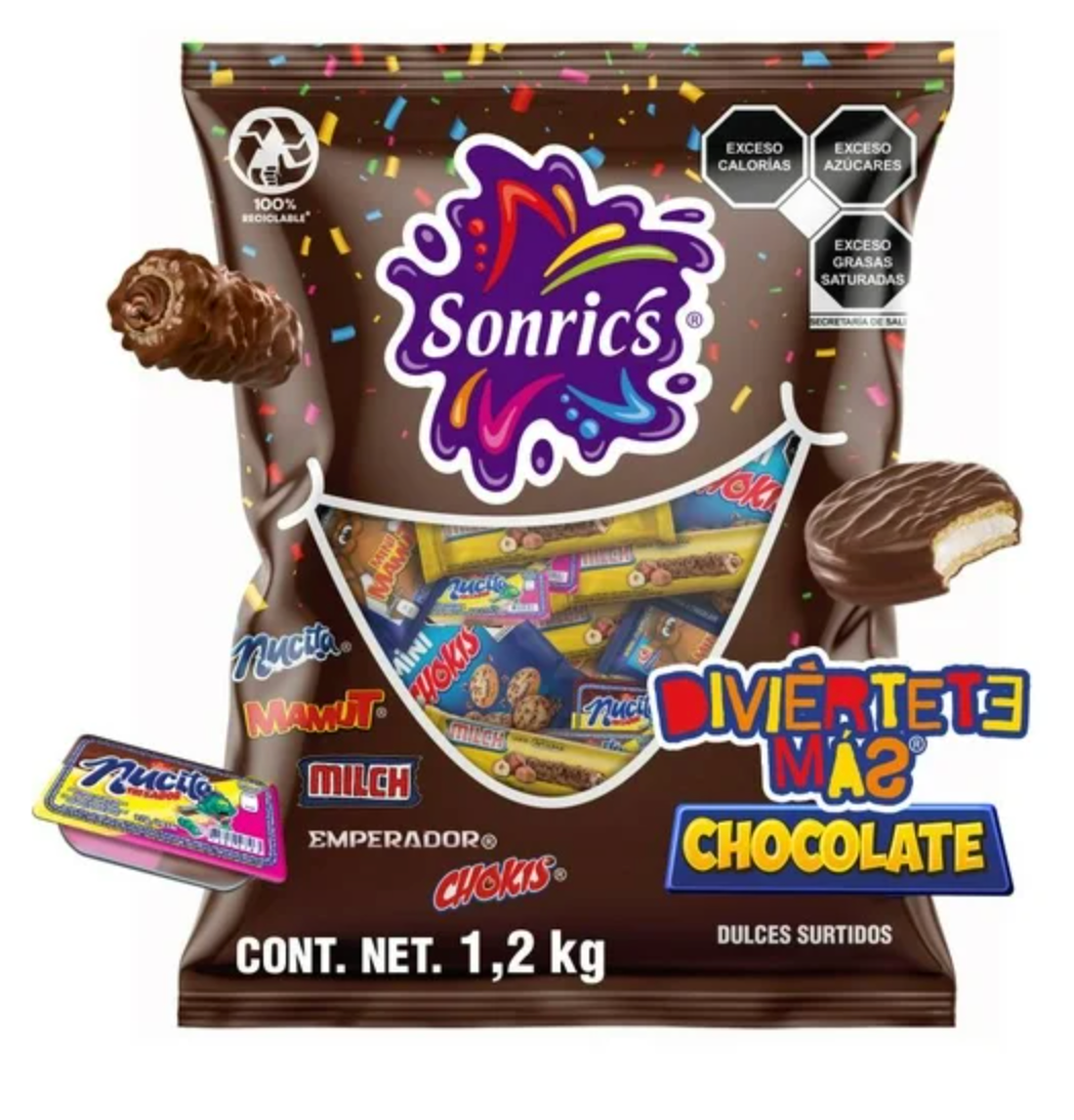 Dulces Surtido Sonric's Diviértete Más Chocolate 1,2 kg -.