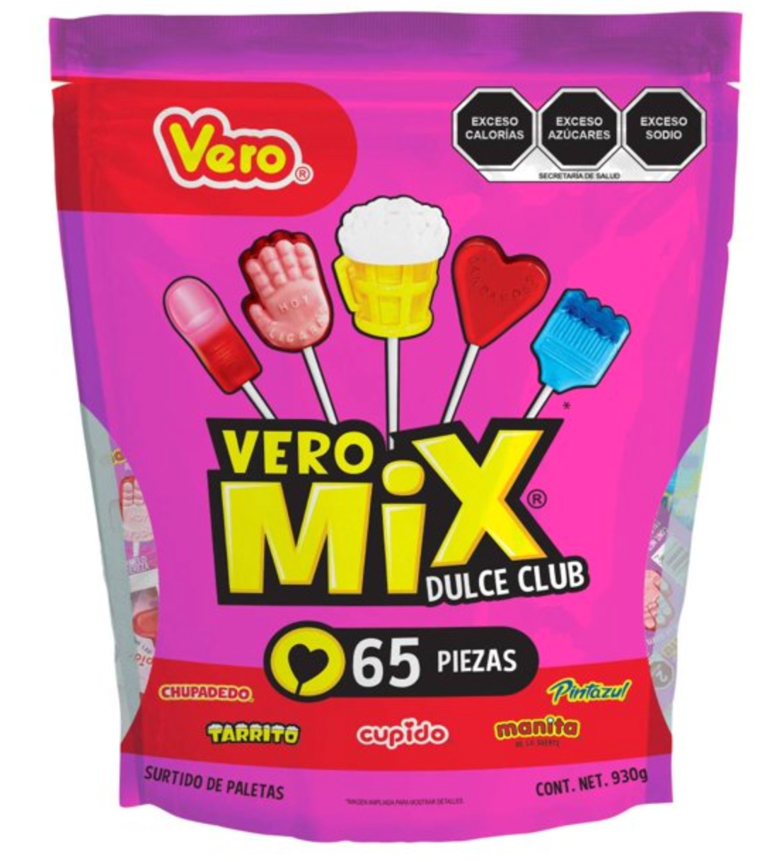 Surtido de Paletas Vero Mix Dulce Club 65 pzas