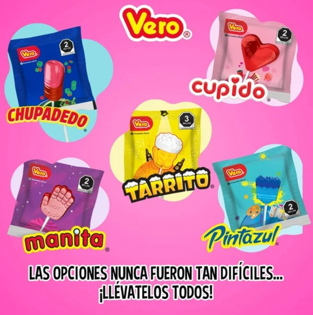 Surtido de Paletas Vero Mix Dulce Club 65 pzas