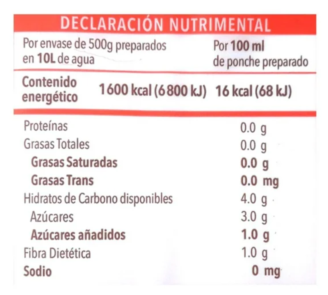 Ponche de Frutas El Rebozo 500 gr -.