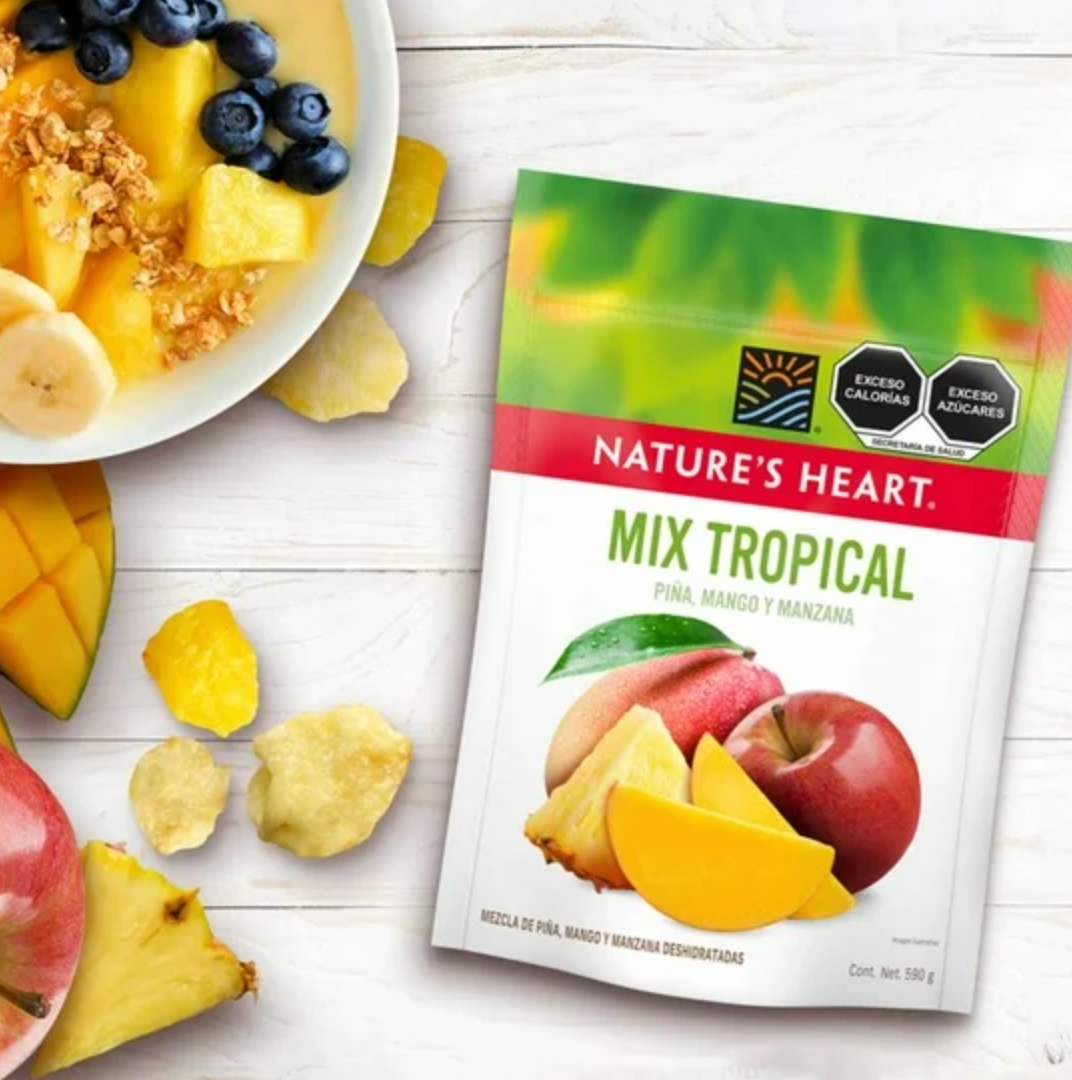 Mezcla de Frutos Secos Nature's Heart Manzana Piña y Mango 590 g -.