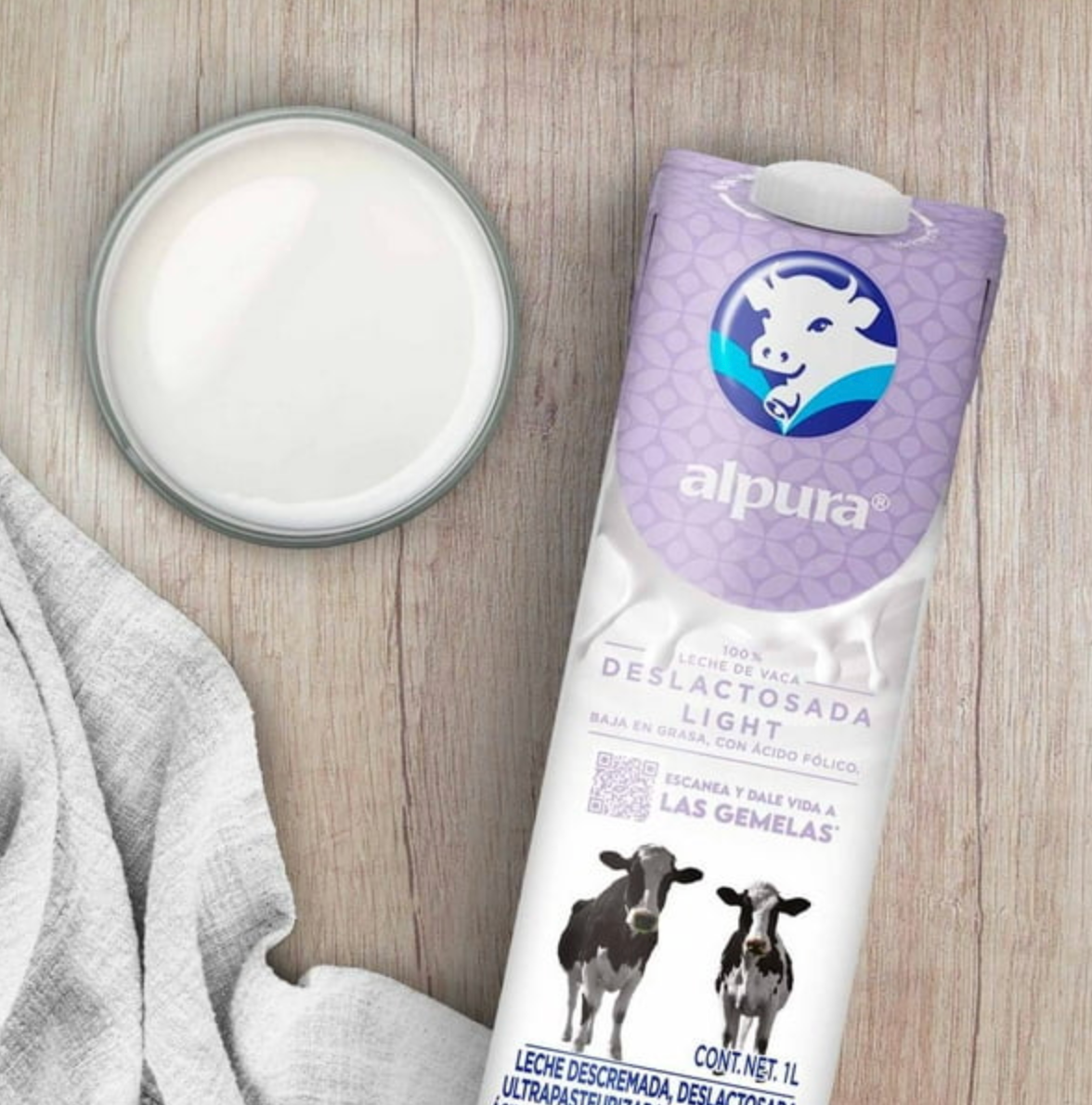 Leche Deslactosada Alpura Light 12 pzas de 1 l c/u - .