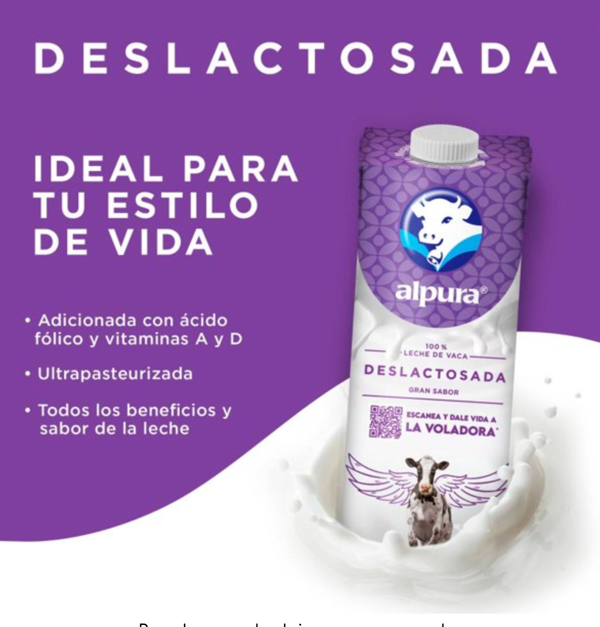 Leche Deslactosada Alpura 12 pzas de 1 l c/u -.