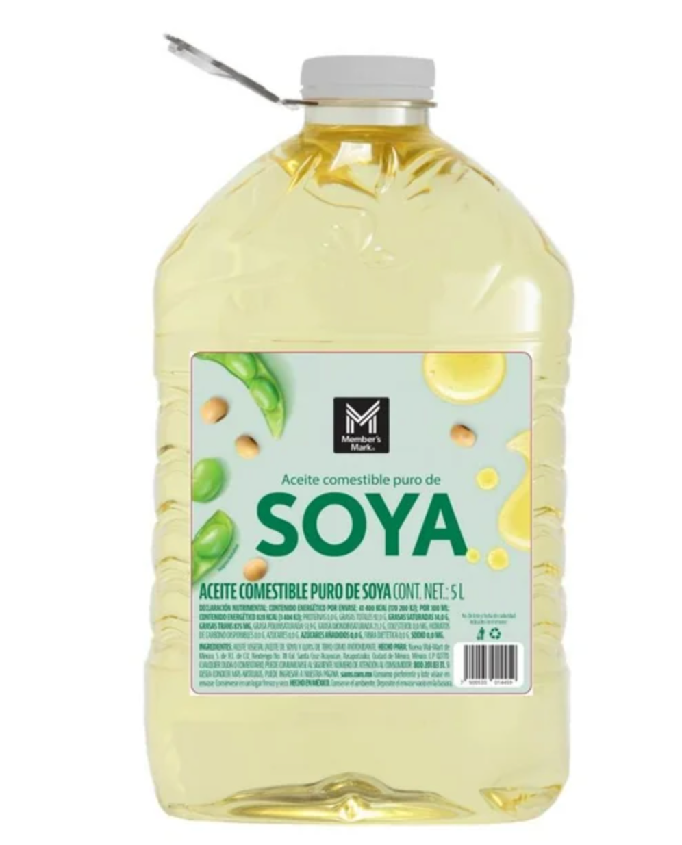 Aceite Comestible Puro de Soya Member's Mark 5 l -.