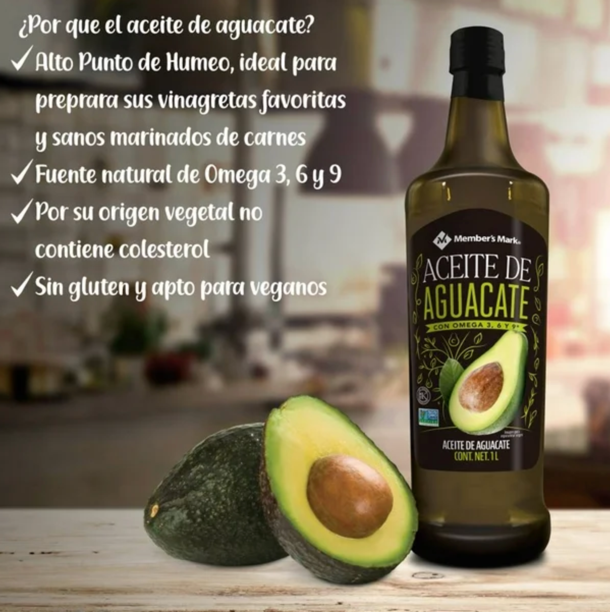Aceite de Aguacate Member's Mark 1 l - .