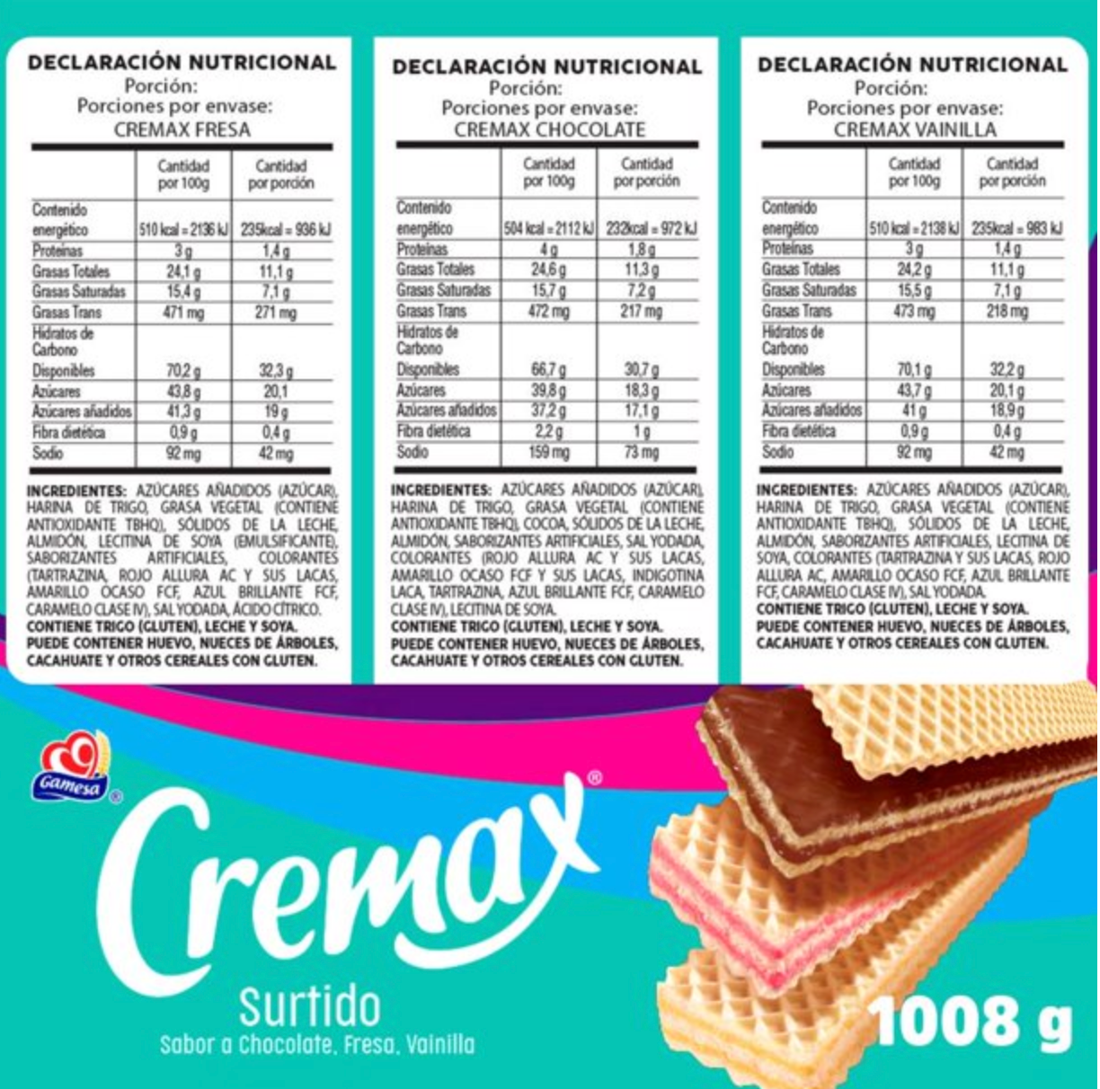 Cremax Gamesa Surtido 24 pzas 42 g c/u - .