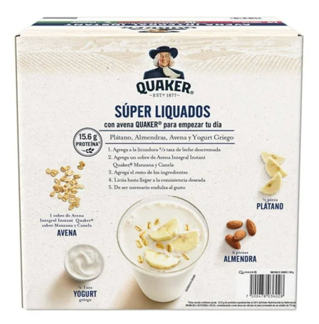 Avena Integral Quaker Instant Variedad de sabores 31 pzas -.