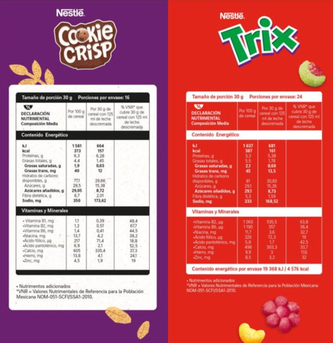 Pack de Cereales Nestlé Cookie Crisp 480 g Trix 720 g - .