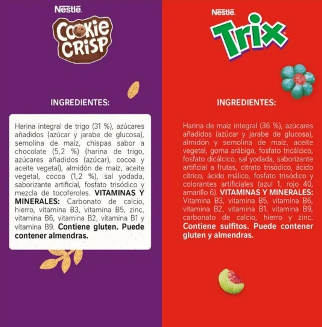 Pack de Cereales Nestlé Cookie Crisp 480 g Trix 720 g - .