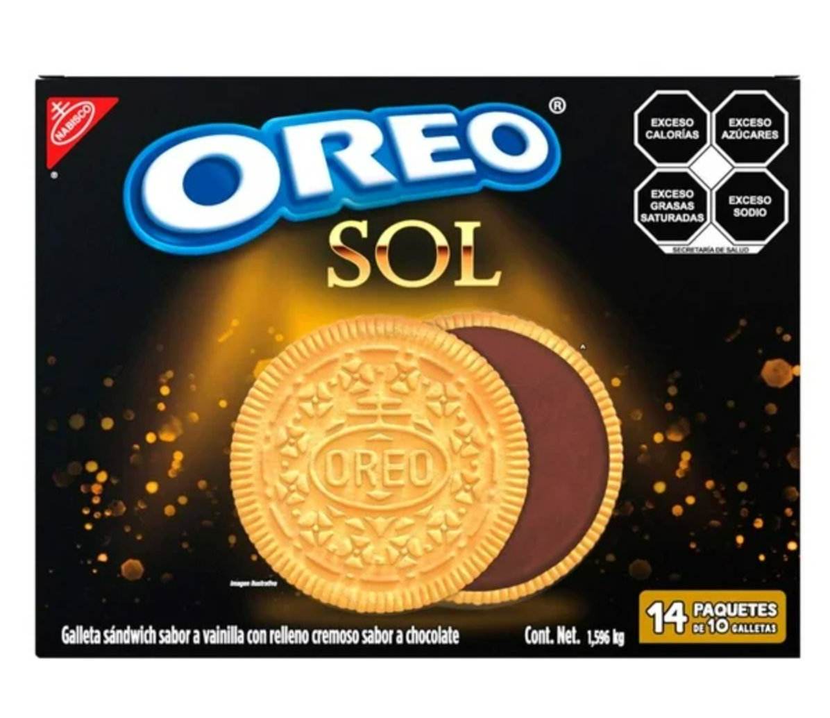 Galletas Oreo Nabisco Sol Sabor Vainilla 14 piezas de 114 g c/u - .