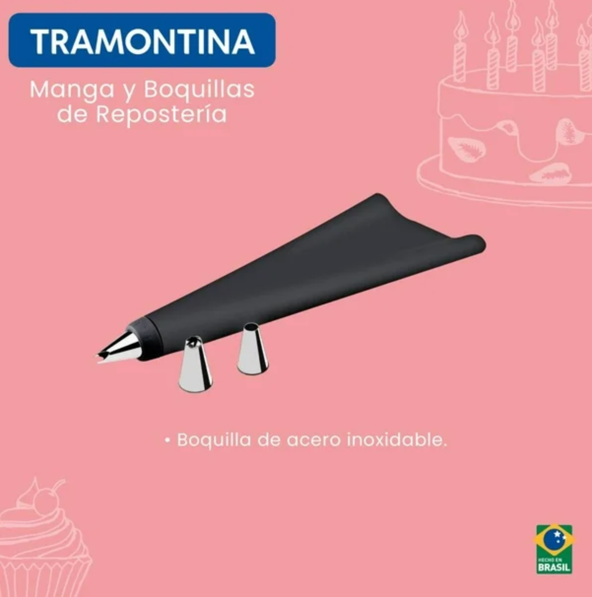 Manga y Duyas de Repostería Tramontina 4 pzas -.