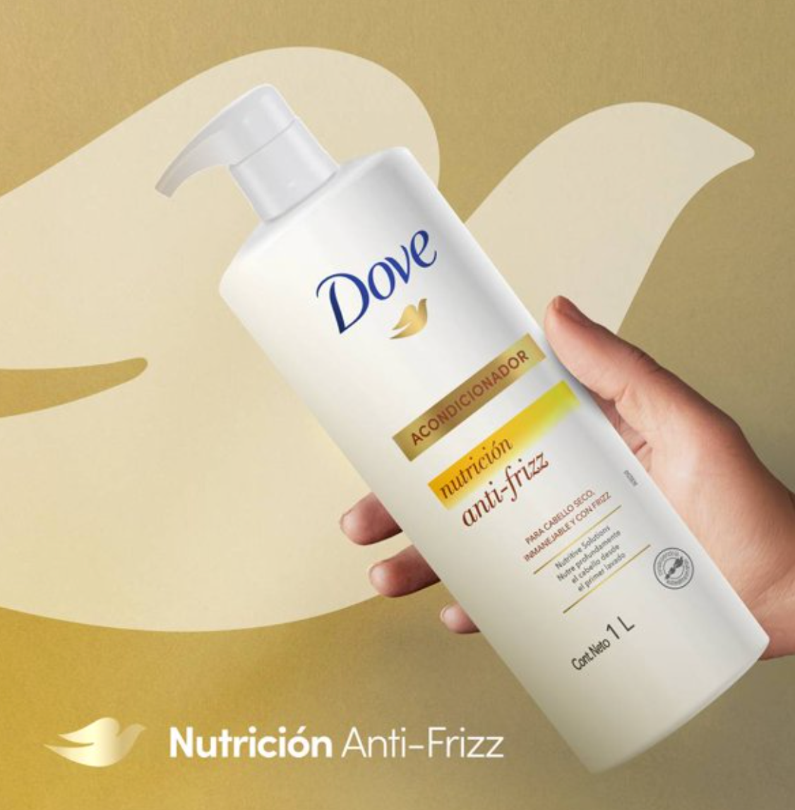 Acondicionador Dove Nutrición Anti-Frizz 1 l - .