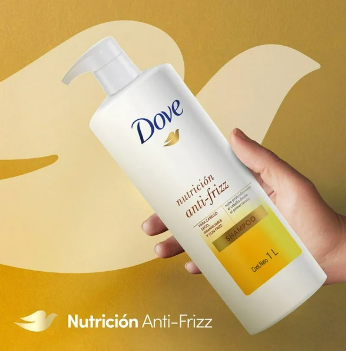 Shampoo Dove Nutrición Anti-Frizz 1 l - .