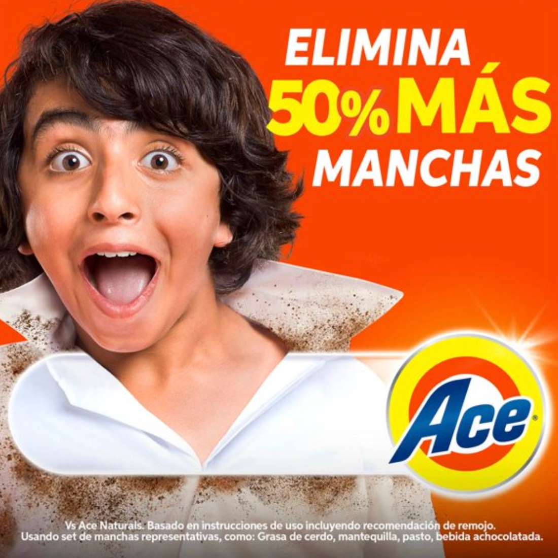 Detergente en Polvo Ace limpieza instantánea (66 cargas) 7.128 kg - .