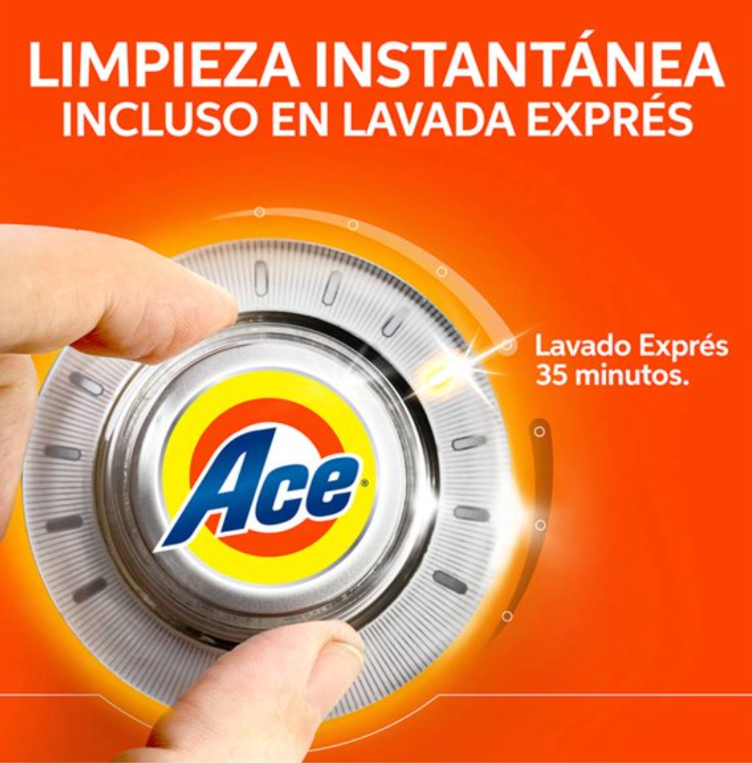 Detergente en Polvo Ace limpieza instantánea (66 cargas) 7.128 kg - .